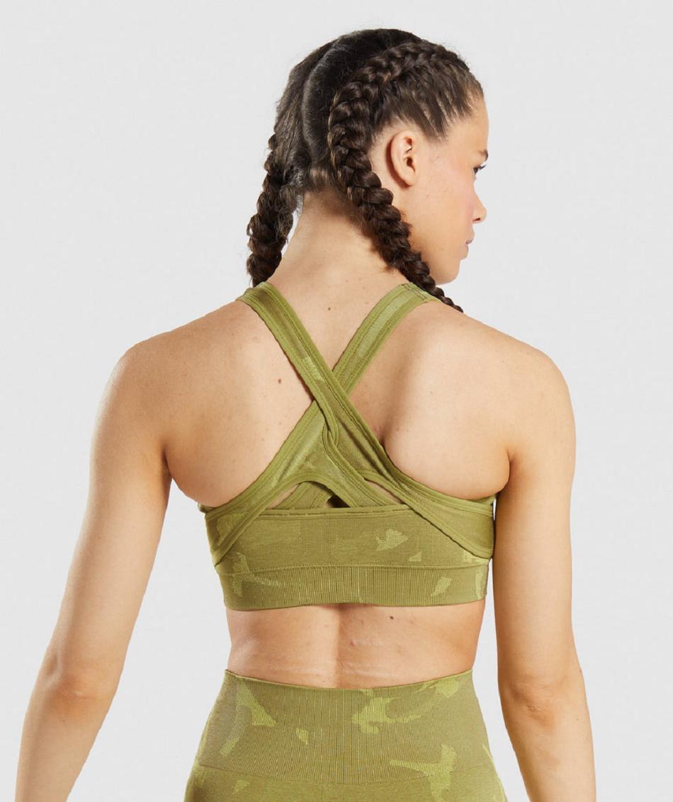 Sujetadores Deportivos Gymshark Adapt Camo Seamless Mujer Verde | CO 2205EBC